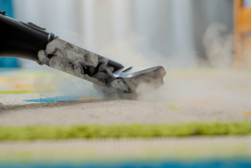 steam cleaning of the carpet in the children's room